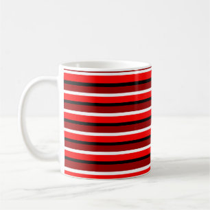Rood en kastanjebruin rood strepen patroon ontwerp koffiemok