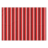 Rood en kastanjebruin rood strepen patroon ontwerp tafelkleed (Voorkant (Horizontaal))