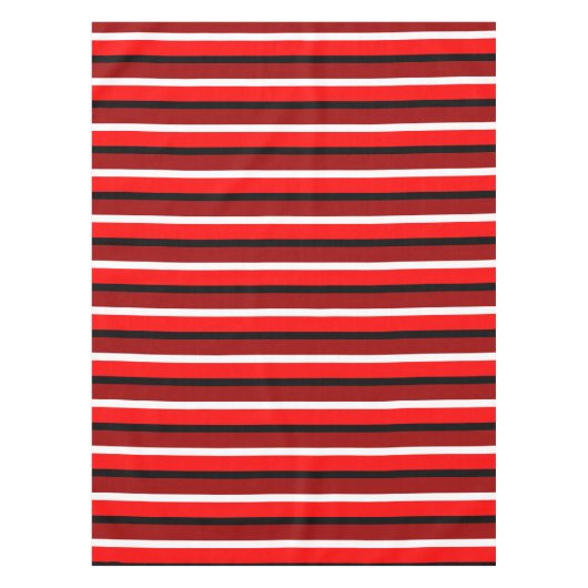 Rood en kastanjebruin rood strepen patroon ontwerp tafelkleed (Voorkant)