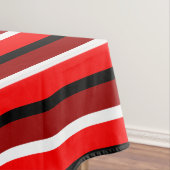 Rood en kastanjebruin rood strepen patroon ontwerp tafelkleed (Voorbeeld)