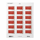 Rood en Kerstmis Achtergrond Terugkeeradresetiket Etiket (Full Sheet)