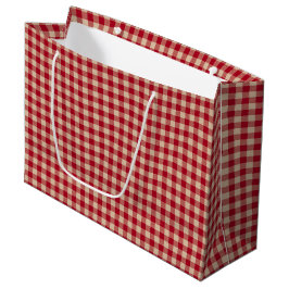 Rood en Kraft Country Gingham Kerstmis Groot Cadeauzakje