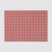 Rood en Kraft Country Gingham Kerstmis Tissuepapier (Voorkant)