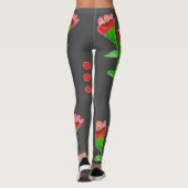 Rood en leder leggings (Achterkant)