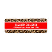Rood en Leopard Print Etiket (Voorkant)
