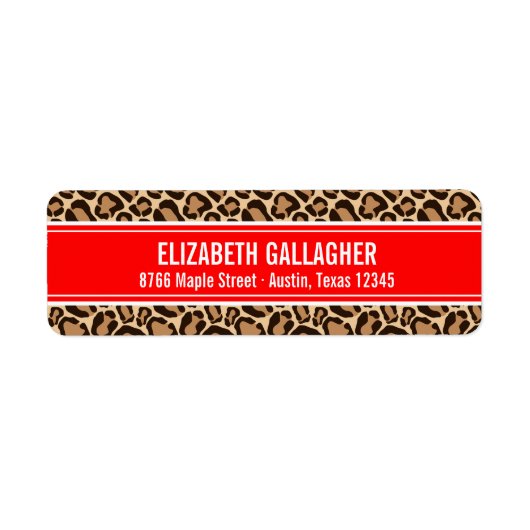 Rood en Leopard Print Etiket (Voorkant)