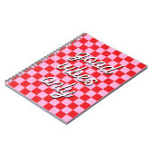 Rood en Licht Roze Geruit Notitieboek (Linkerzijde)