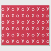 Rood en lichtroze X O XO XO's Trendy Cute Cadeaupapier (Vlak)