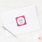 Rood en Lila Dierenprint Bachelorette Party Vierkante Sticker (Envelop)