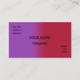 Rood en lila visitekaartje