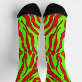 Rood- en Limoen tijgerstrepen — Dierafdrukken 1 Sokken (Top)