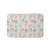 Rood- en marineachtergrond met anker badmat (Voorkant)