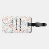 Rood- en marineachtergrond met anker bagagelabel (Achterkant horizontaal)