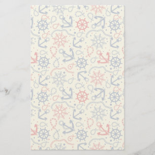 Rood- en marineachtergrond met anker briefpapier