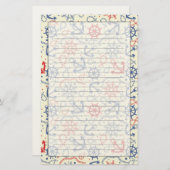 Rood- en marineachtergrond met anker briefpapier (Voorkant / Achterkant)