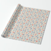 Rood- en marineachtergrond met anker cadeaupapier (Uitgerold)