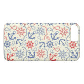 Rood- en marineachtergrond met anker Case-Mate iPhone case (Achterkant (Horizontaal))