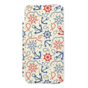 Rood- en marineachtergrond met anker