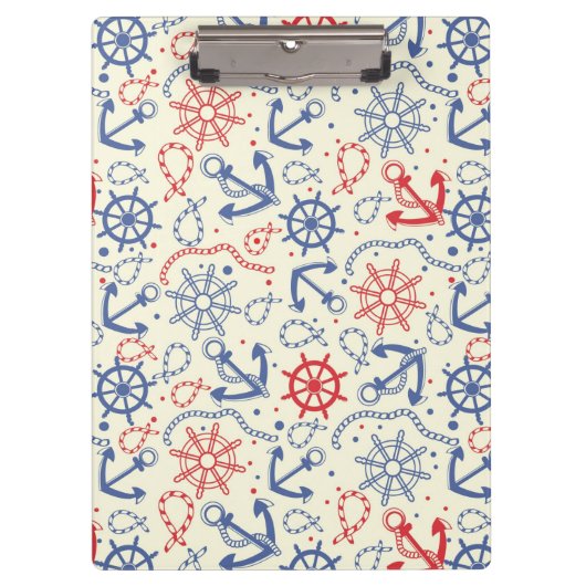 Rood- en marineachtergrond met anker klembord (Voorkant)