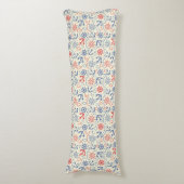 Rood- en marineachtergrond met anker lichaamskussen (Voorkant Verticaal)