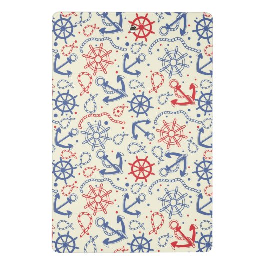 Rood- en marineachtergrond met anker mini klembord (Achterkant)