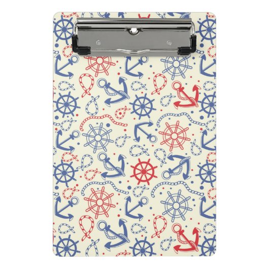 Rood- en marineachtergrond met anker mini klembord (Voorkant)