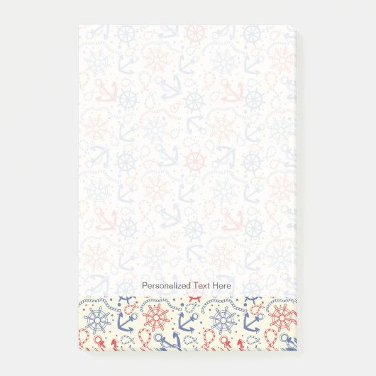 Rood- en marineachtergrond met anker post-it® notes (Voorkant)