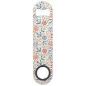 Rood- en marineachtergrond met anker speed flessenopener (Achterkant)