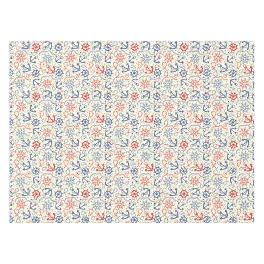 Rood- en marineachtergrond met anker tafelkleed (Voorkant (Horizontaal))