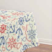 Rood- en marineachtergrond met anker tafelkleed (Voorbeeld)