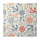 Rood- en marineachtergrond met anker tegeltje (Voorkant)