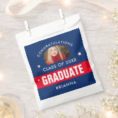 Rood en marineblauw Afstuderen Foto aangepast Bedankzakje (Geknipt)