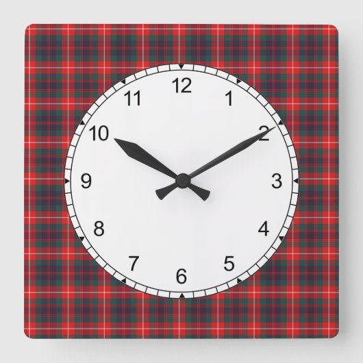 Rood en marineblauw draagster van Lovat Modern Tar Vierkante Klok (Voorkant)