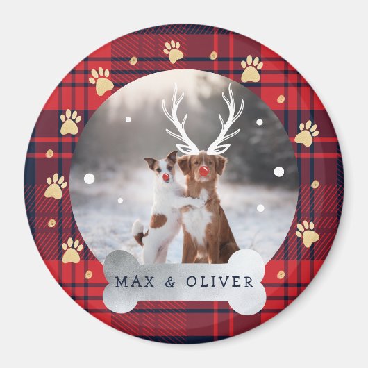 Rood- en marineblauw speldenpakket en gouden pootf magneet (Voorkant)