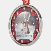 Rood- en marineblauw speldenpakket en gouden pootf metalen ornament (Links)