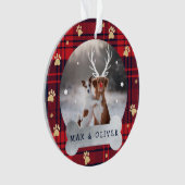 Rood- en marineblauw speldenpakket en gouden pootf ornament (voorkant)