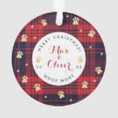 Rood- en marineblauw speldenpakket en gouden pootf ornament (achterkant)