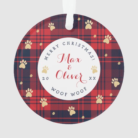 Rood- en marineblauw speldenpakket en gouden pootf ornament (achterkant)