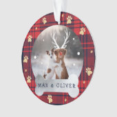 Rood- en marineblauw speldenpakket en gouden pootf ornament (voorkant)