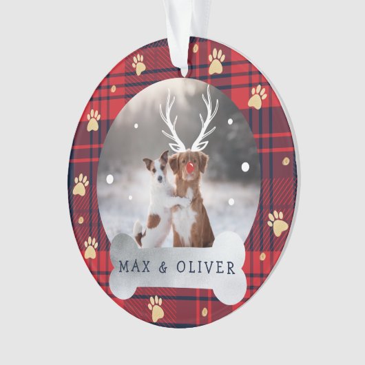 Rood- en marineblauw speldenpakket en gouden pootf ornament (voorkant)