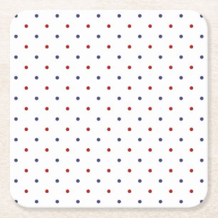 Rood en marineblauw stippel-klassiek preppy kartonnen onderzetters