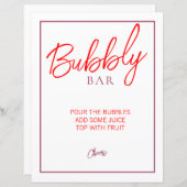 Rood en Maroon Bubble Bar Teken (Voorkant / Achterkant)