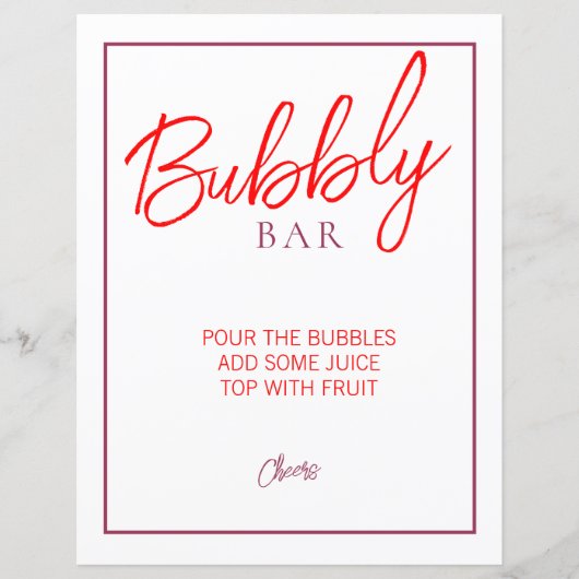 Rood en Maroon Bubble Bar Teken (Voorkant)