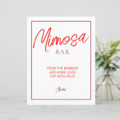 Rood en Maroon Mimosa Bar Teken (Staand voorkant)