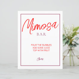 Rood en Maroon Mimosa Bar Teken
