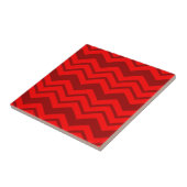 Rood en Maroon Zigzag Chevron Design Tegeltje (Zijkant)