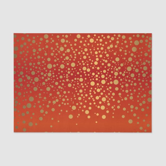 Rood en Metallic Goud Confetti Tissuepapier (Voorkant)