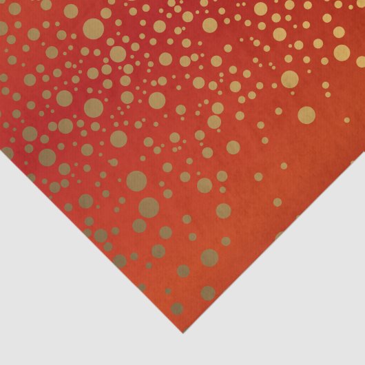 Rood en Metallic Goud Confetti Tissuepapier (Detail)