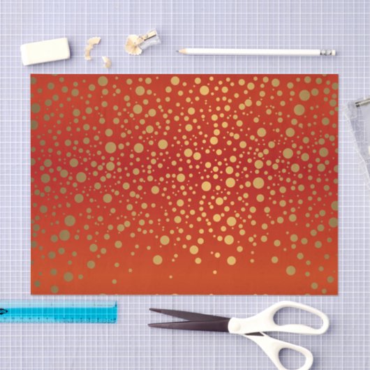 Rood en Metallic Goud Confetti Tissuepapier (Craft)