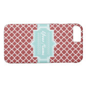 Rood en Mint Quatrefoil op maat Case-Mate iPhone Case (Achterkant (Horizontaal))